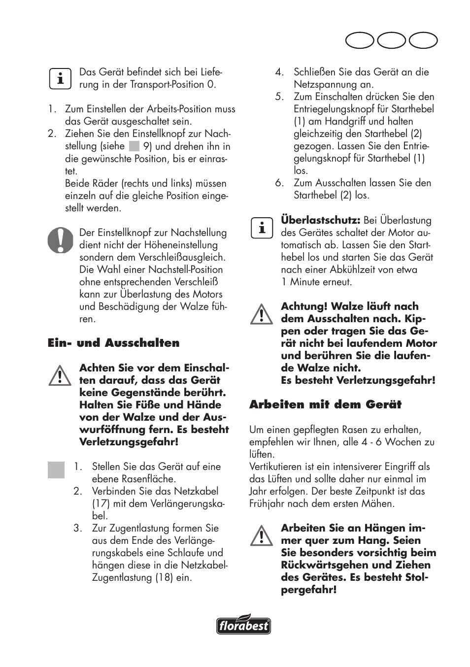 De at ch | Florabest FLV 1200 A1 User Manual | Page 13 / 72