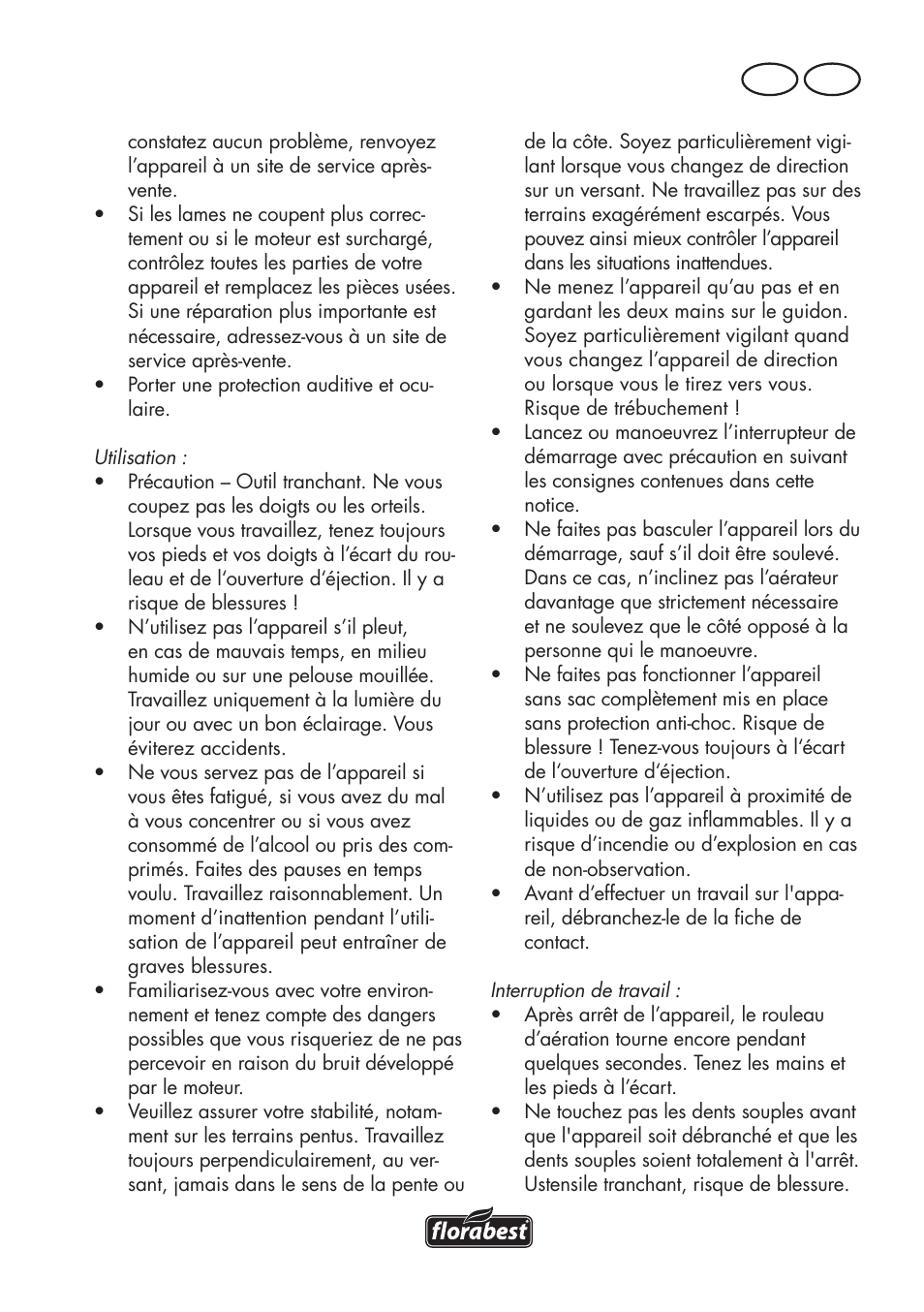 Fr ch | Florabest FLV 1200 A1 User Manual | Page 25 / 72