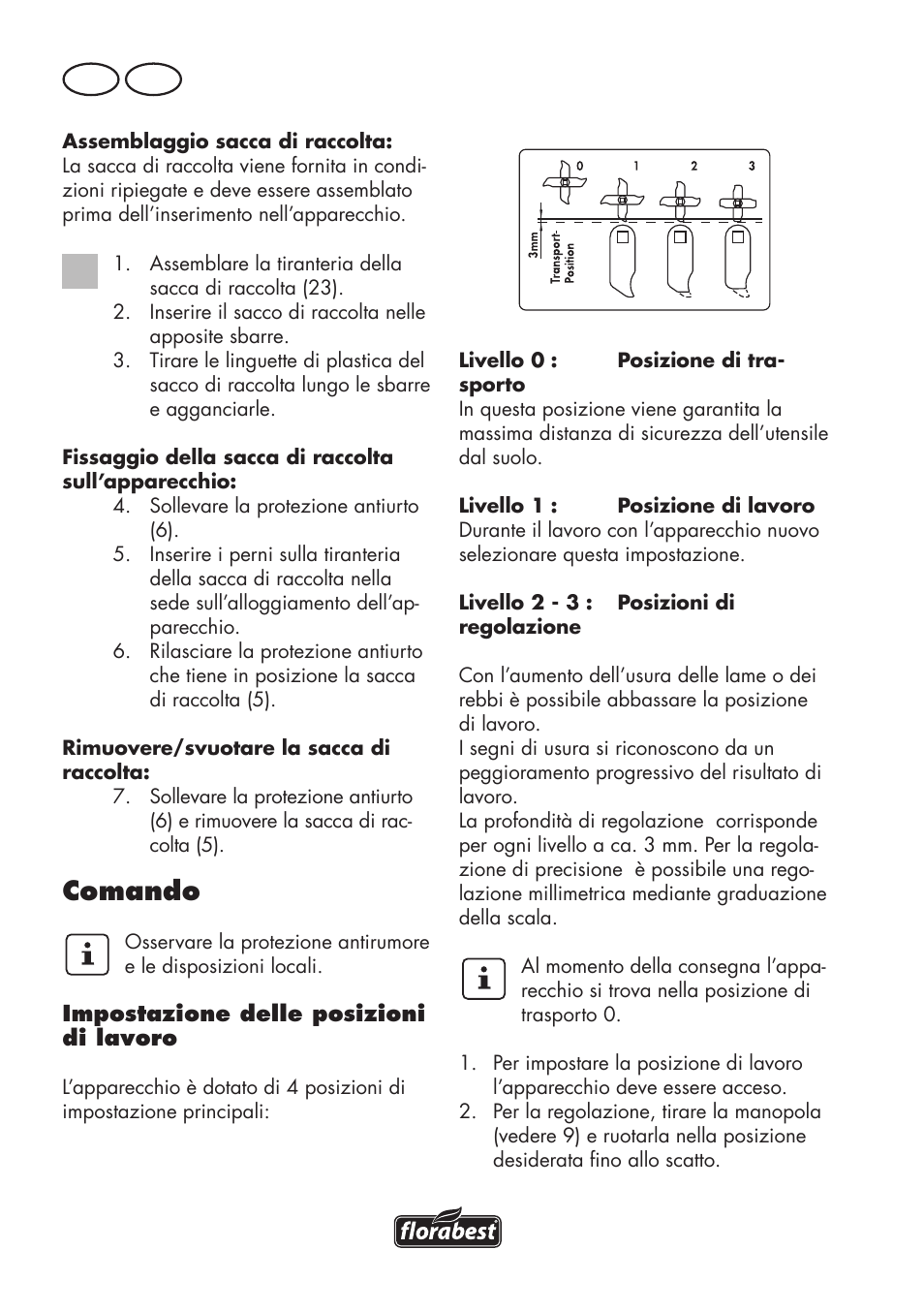 Comando, It ch | Florabest FLV 1200 A1 User Manual | Page 44 / 72