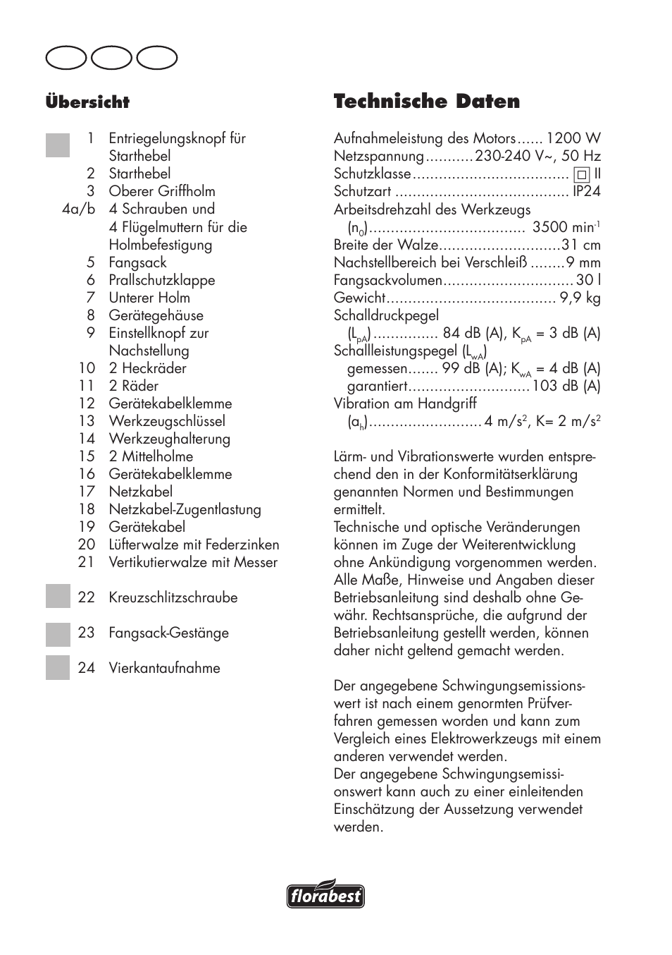 Technische daten, De at ch | Florabest FLV 1200 A1 User Manual | Page 6 / 72