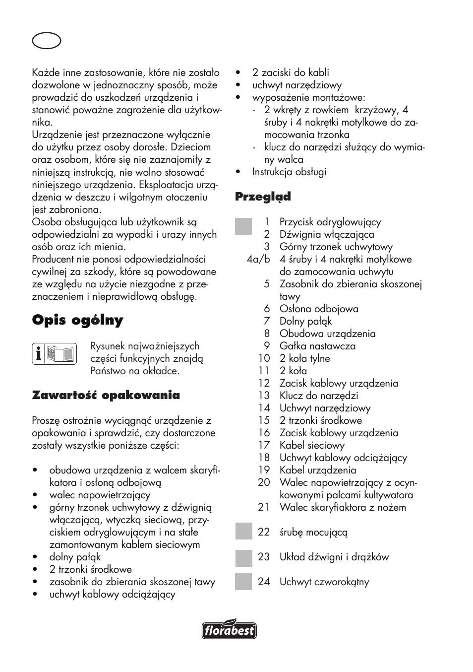 Opis og ó lny | Florabest FLV 1200 A1 User Manual | Page 20 / 116