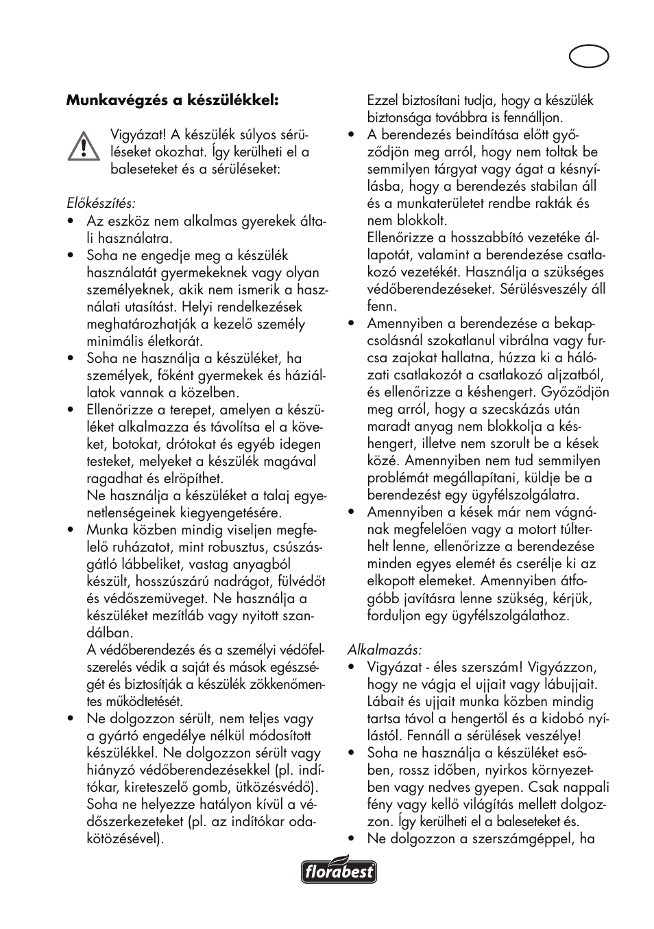 Florabest FLV 1200 A1 User Manual | Page 39 / 116