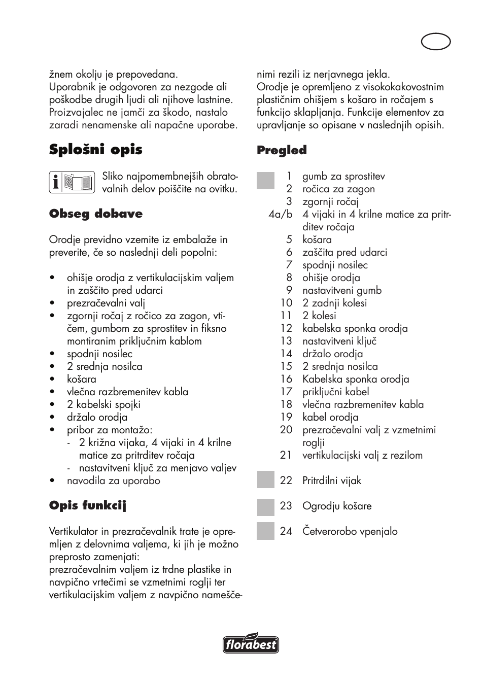 Splošni opis | Florabest FLV 1200 A1 User Manual | Page 51 / 116