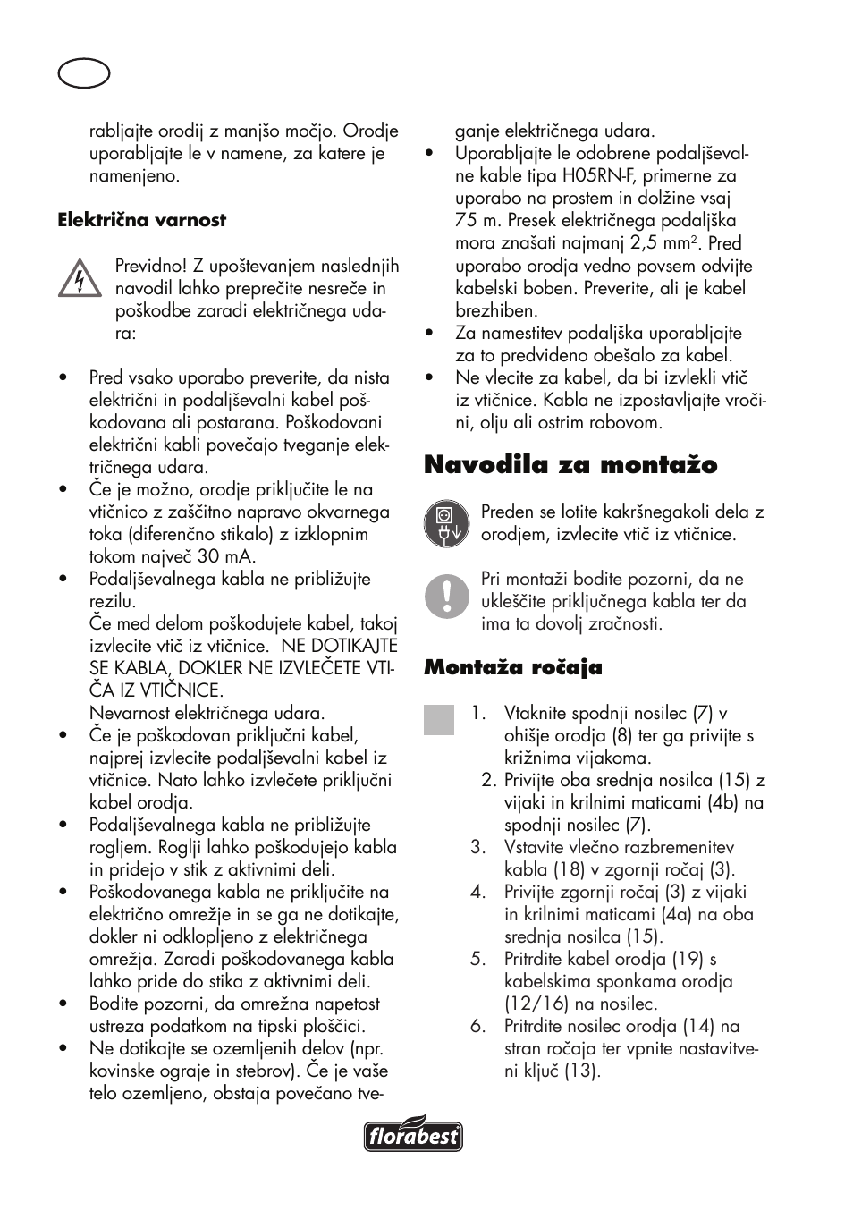 Navodila za montažo | Florabest FLV 1200 A1 User Manual | Page 56 / 116
