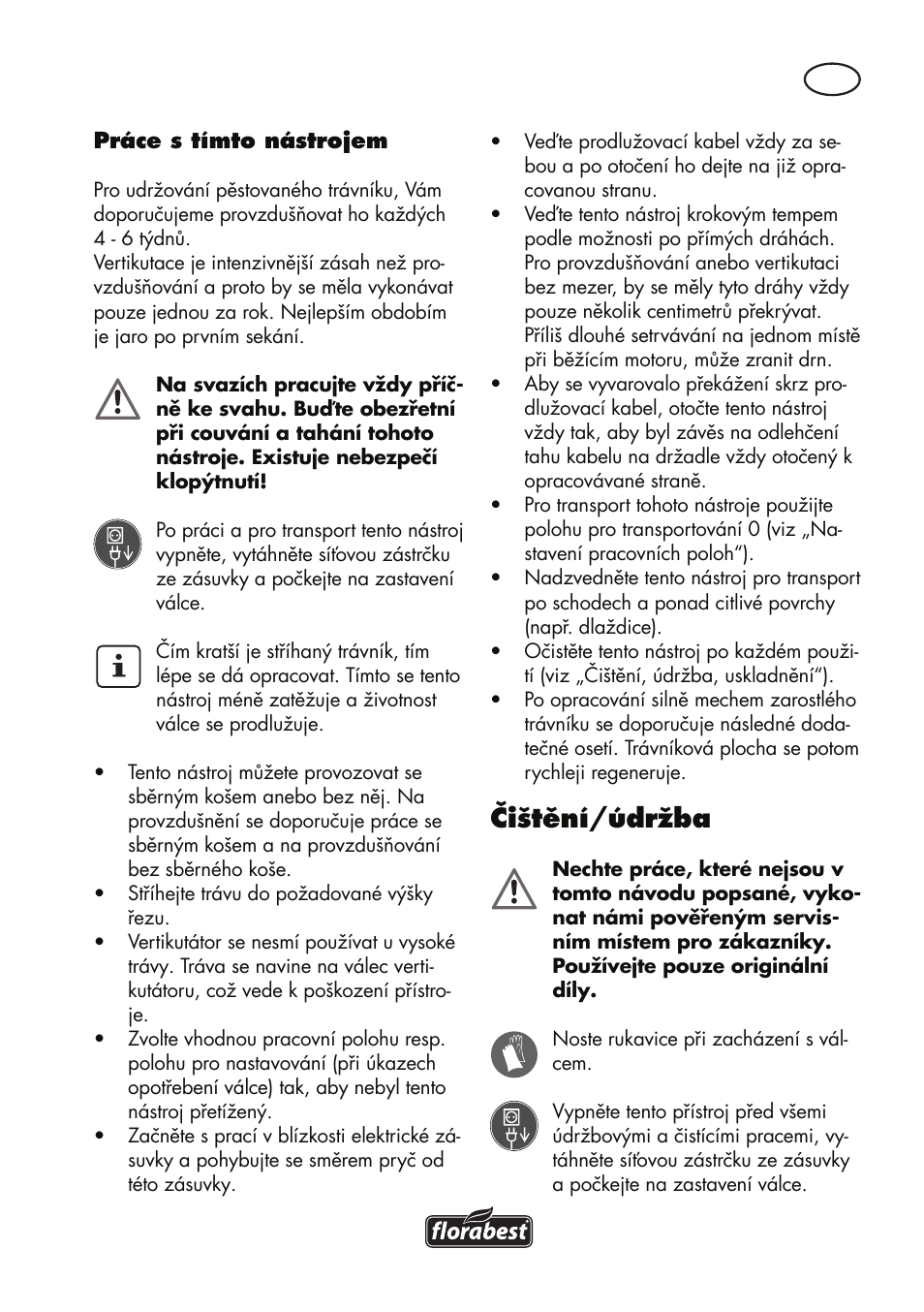 Čištění/údržba | Florabest FLV 1200 A1 User Manual | Page 73 / 116