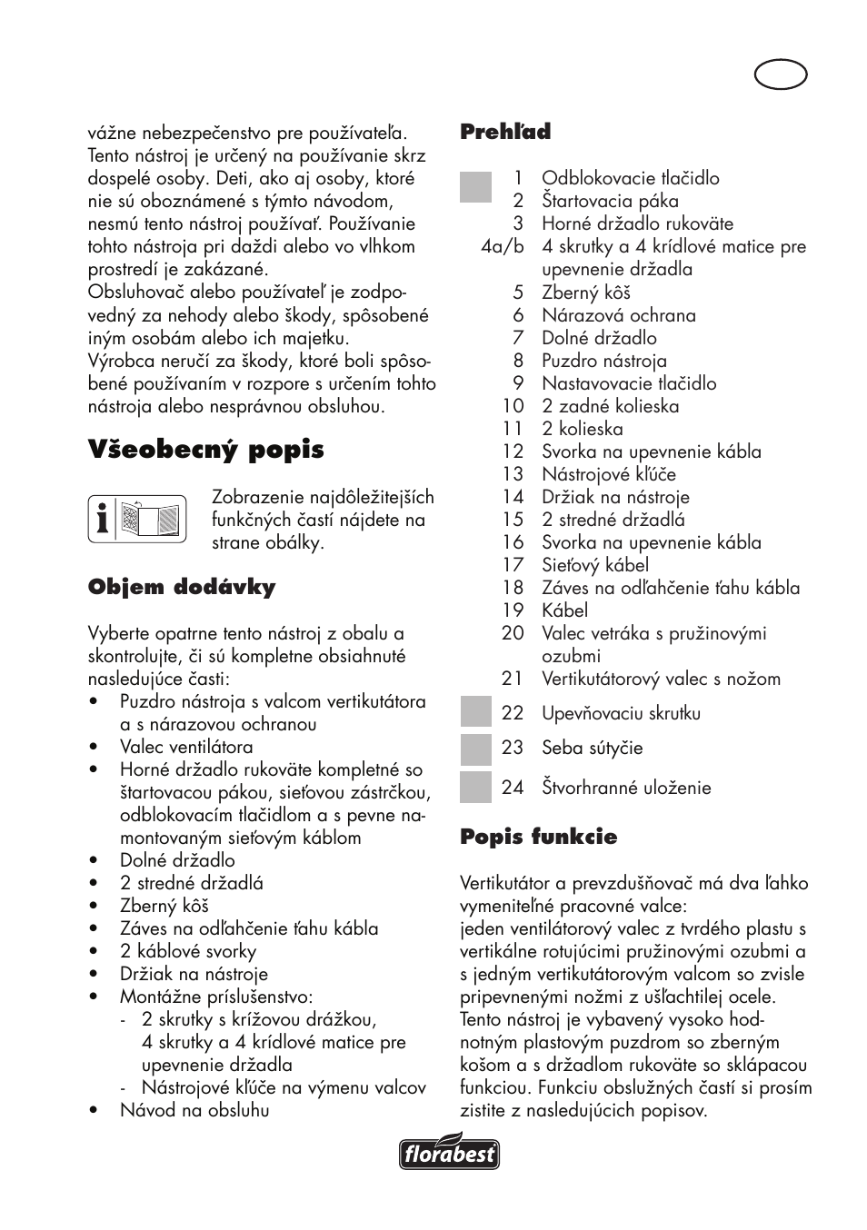 Všeobecný popis | Florabest FLV 1200 A1 User Manual | Page 79 / 116