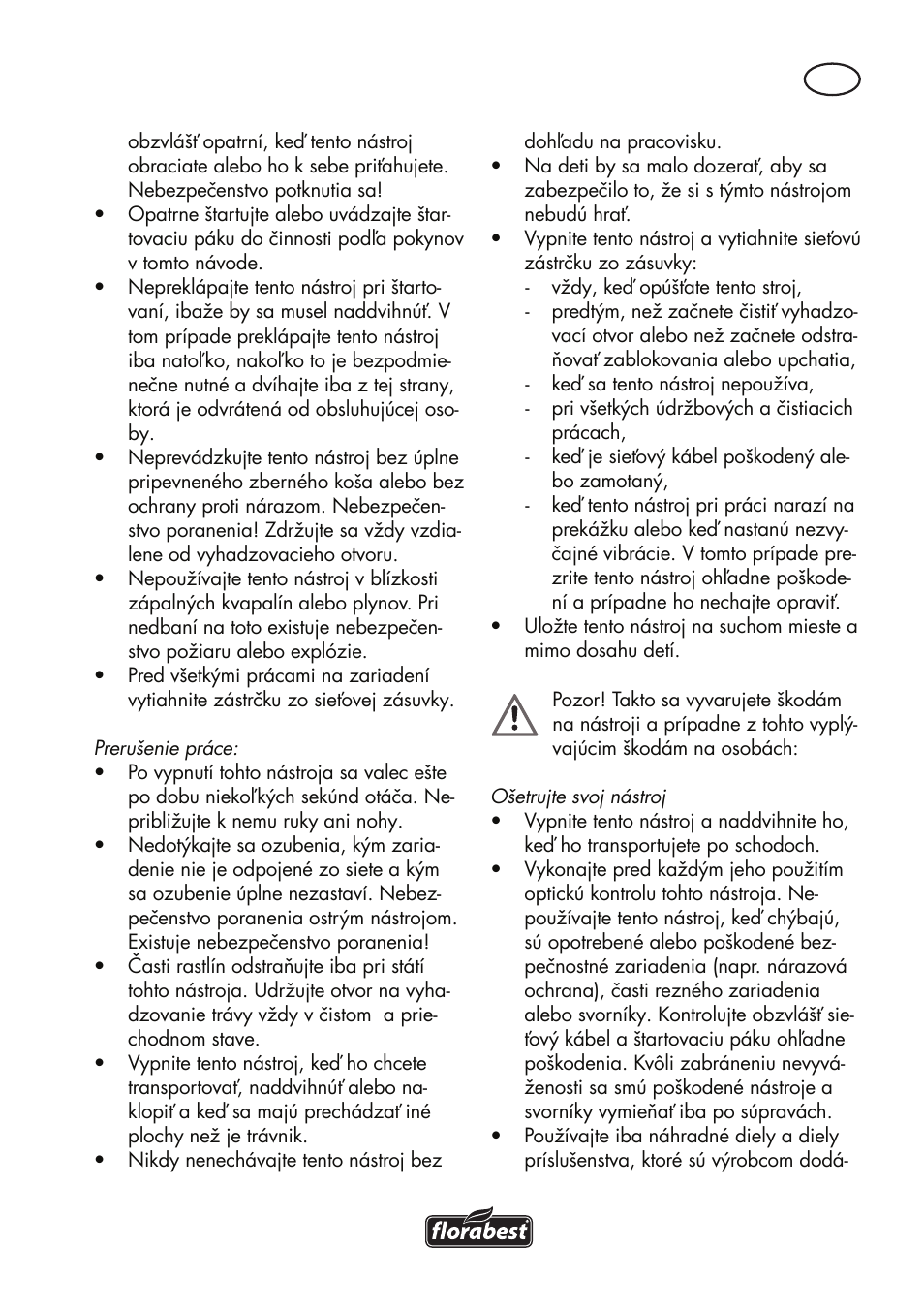 Florabest FLV 1200 A1 User Manual | Page 83 / 116