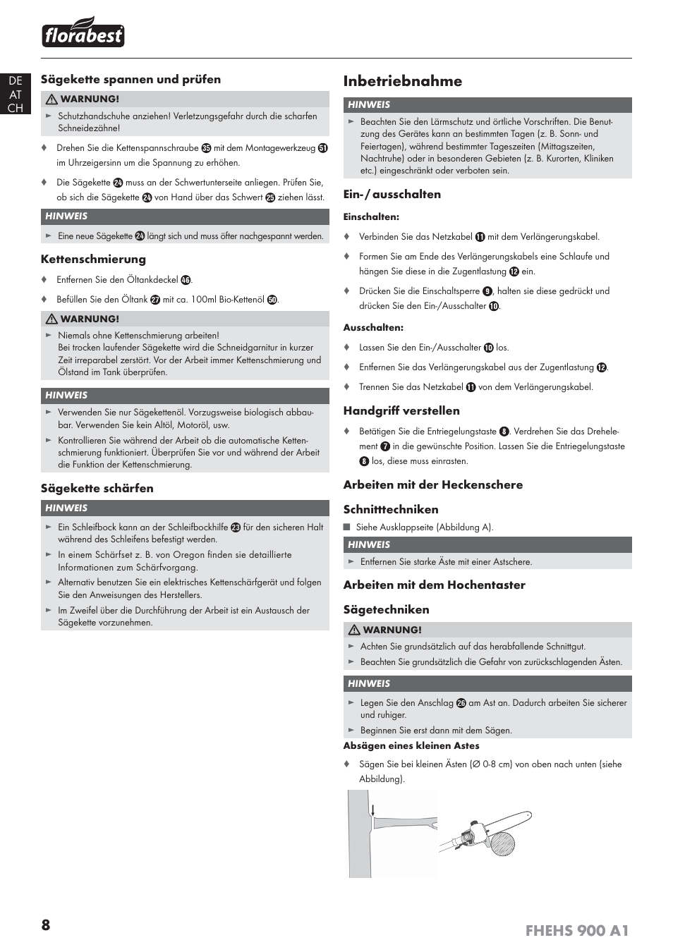 Inbetriebnahme | Florabest FHEHS 900 A1 User Manual | Page 12 / 53