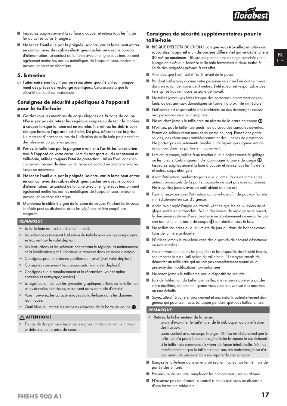 Florabest FHEHS 900 A1 User Manual | Page 21 / 53