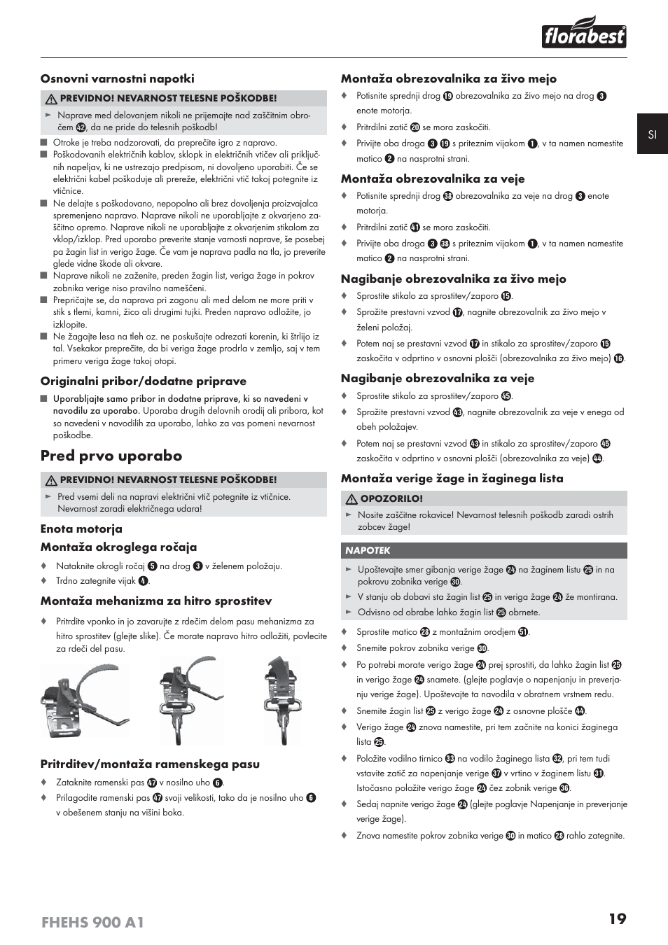 Pred prvo uporabo | Florabest FHEHS 900 A1 User Manual | Page 23 / 65