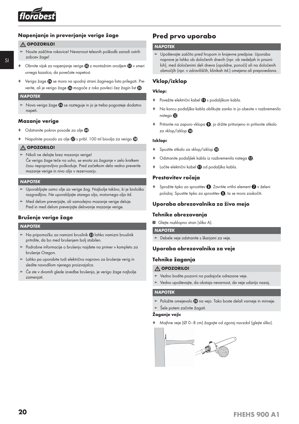 Pred prvo uporabo | Florabest FHEHS 900 A1 User Manual | Page 24 / 65