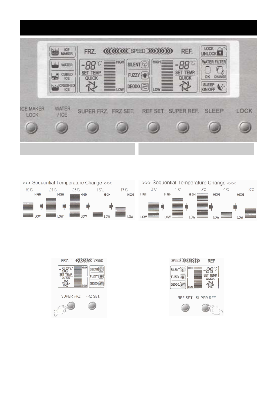 Setting the temperature freezer compartment, Refrigerator compartment | Defy Appliances F 600 LM User Manual | Page 9 / 16