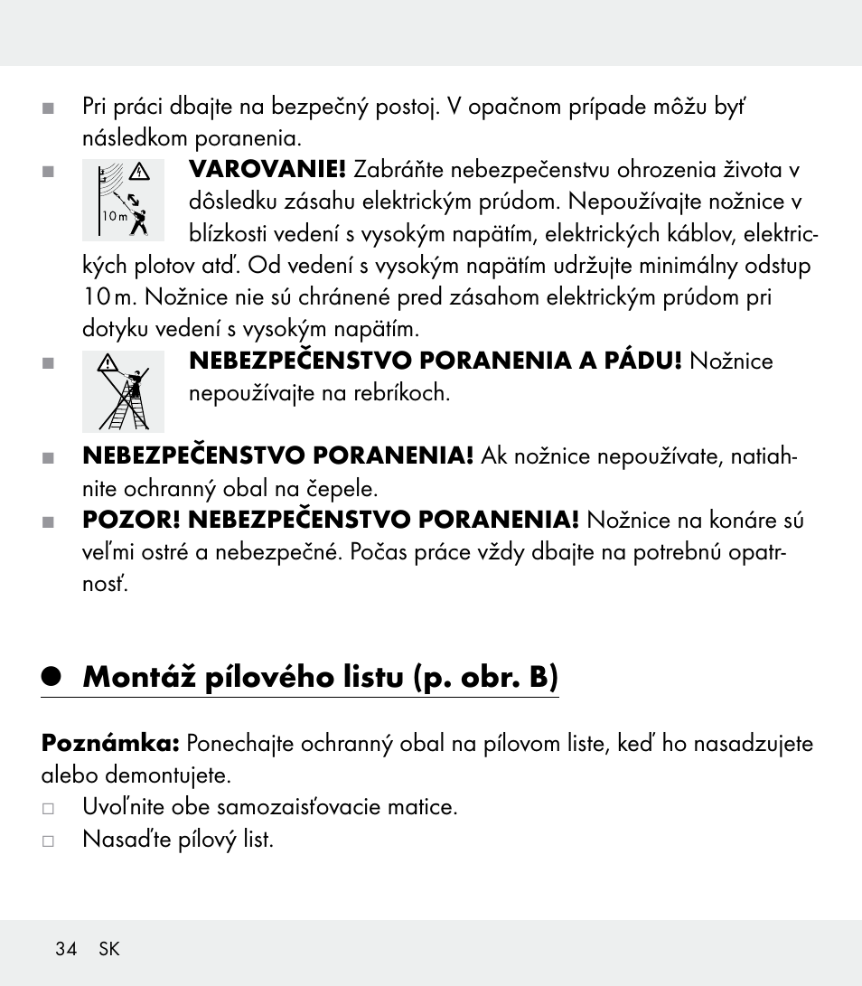 Montáž pílového listu (p. obr. b) | Florabest Z31309 User Manual | Page 34 / 44
