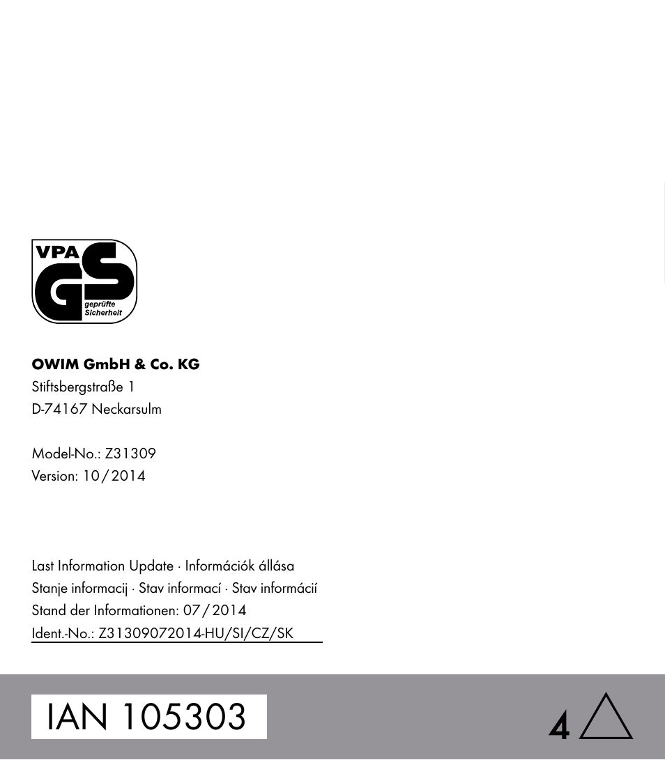 Florabest Z31309 User Manual | Page 44 / 44