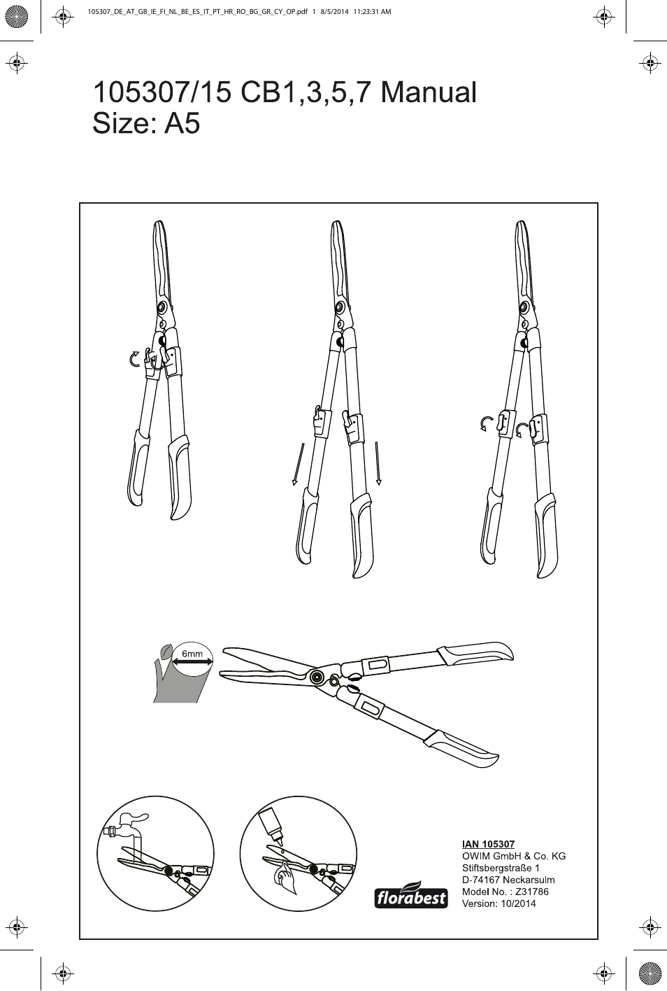 Florabest Z31786 User Manual | 1 page