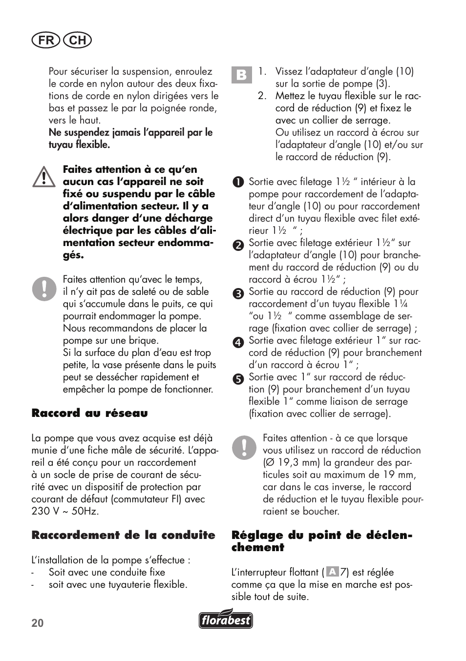 Fr ch | Florabest FTS 1100 C3 User Manual | Page 20 / 50