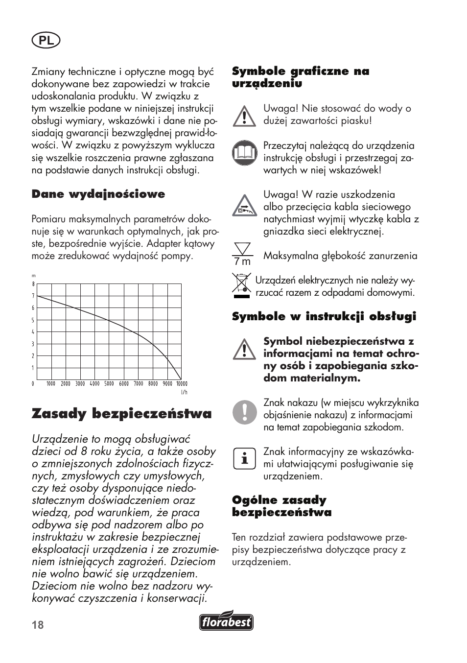 Zasady bezpieczeństwa | Florabest FTP 400 C2 User Manual | Page 18 / 98