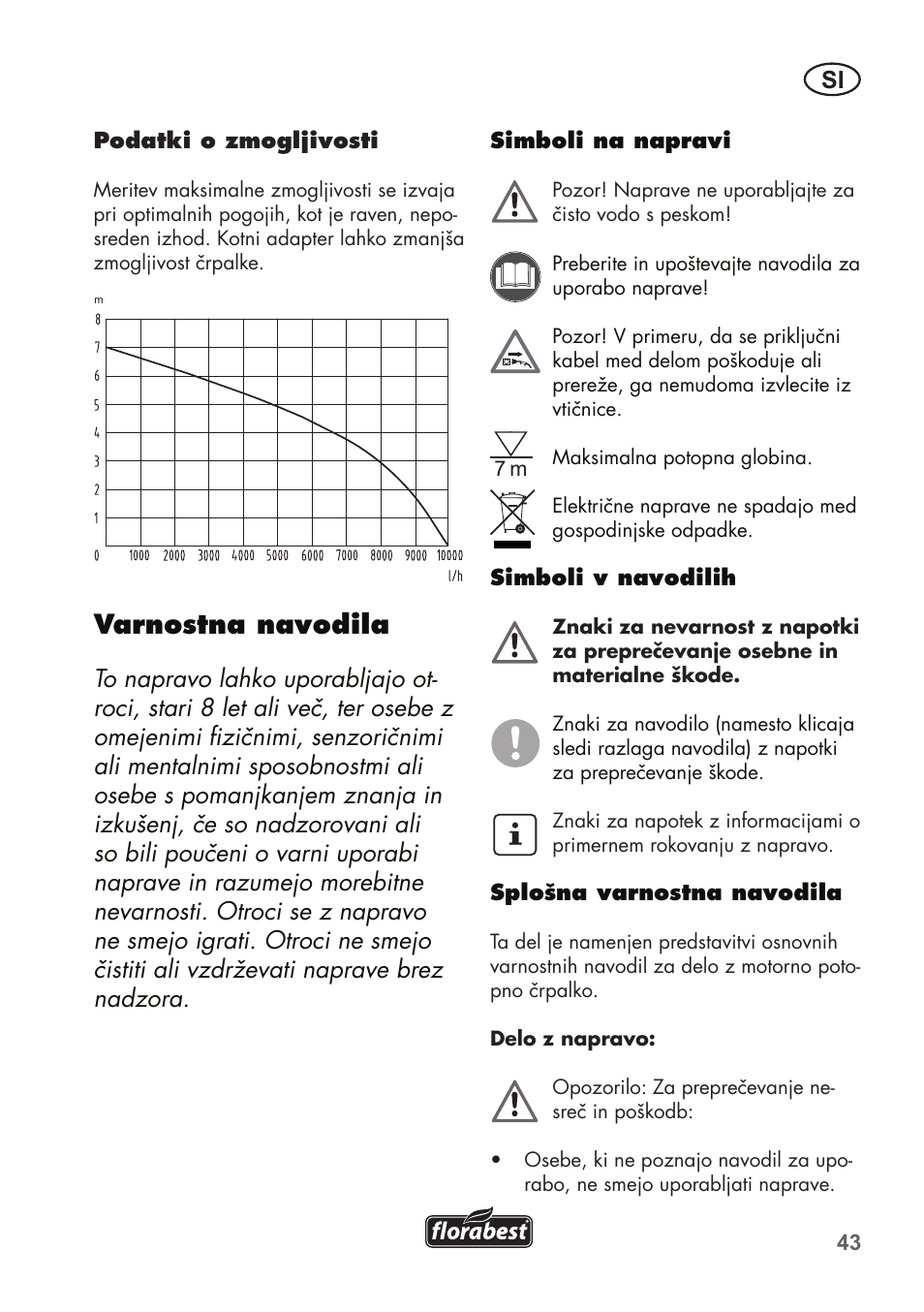 Varnostna navodila | Florabest FTP 400 C2 User Manual | Page 43 / 98