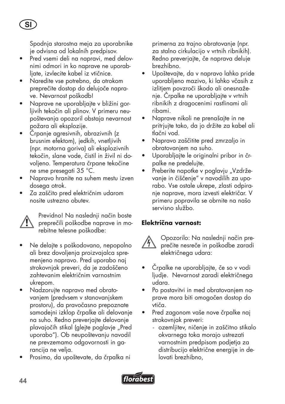 Florabest FTP 400 C2 User Manual | Page 44 / 98