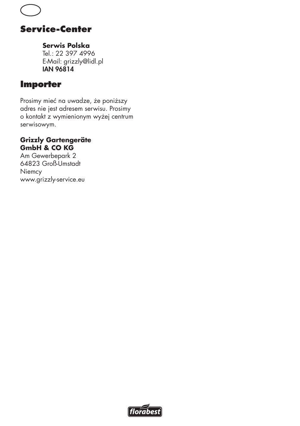 Pl service-center, Importer | Florabest FHL 900 C4 User Manual | Page 32 / 112