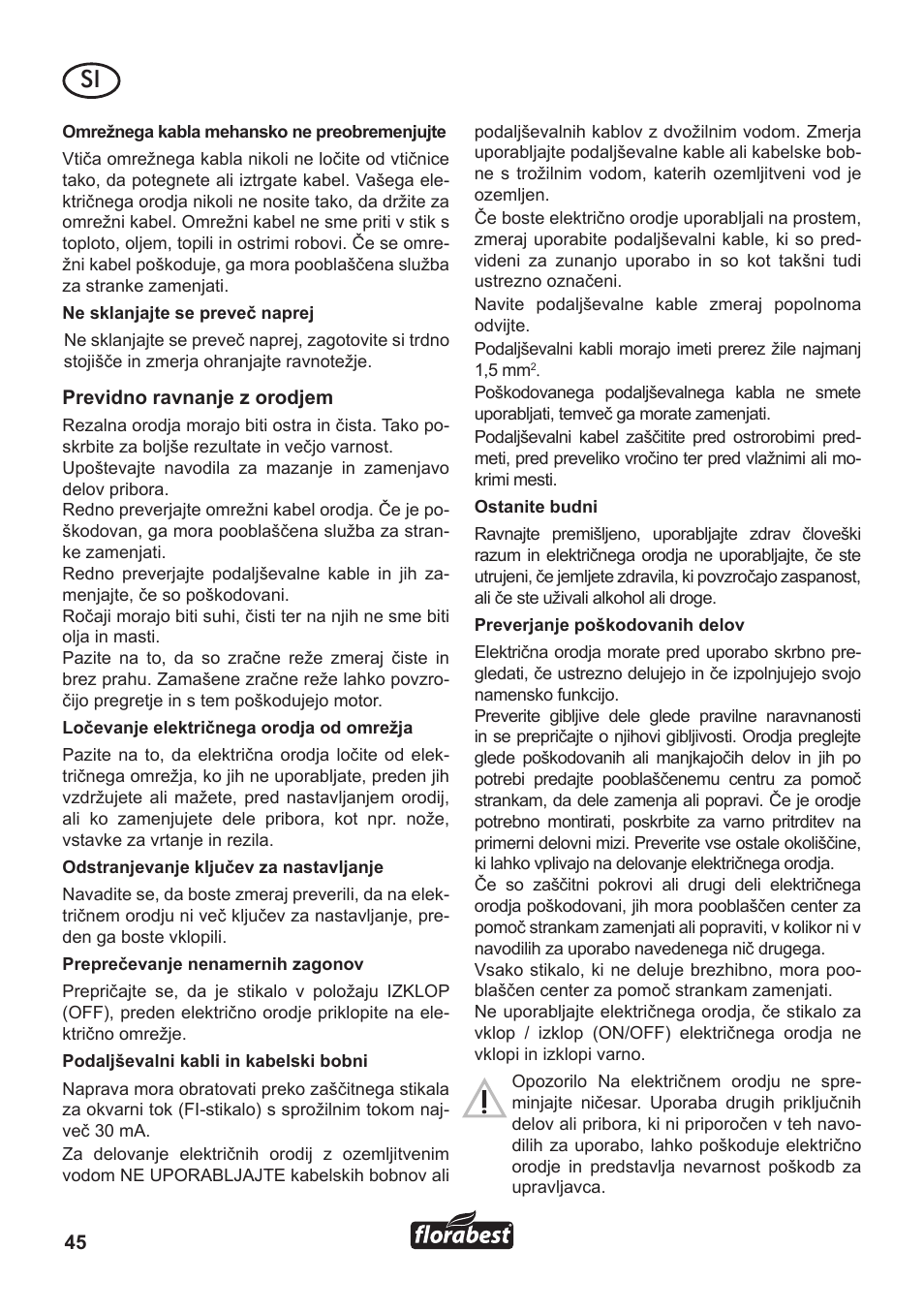 Florabest FLB 3000 A1 User Manual | Page 46 / 92