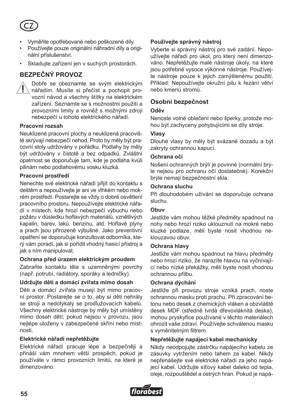 Florabest FLB 3000 A1 User Manual | Page 56 / 92