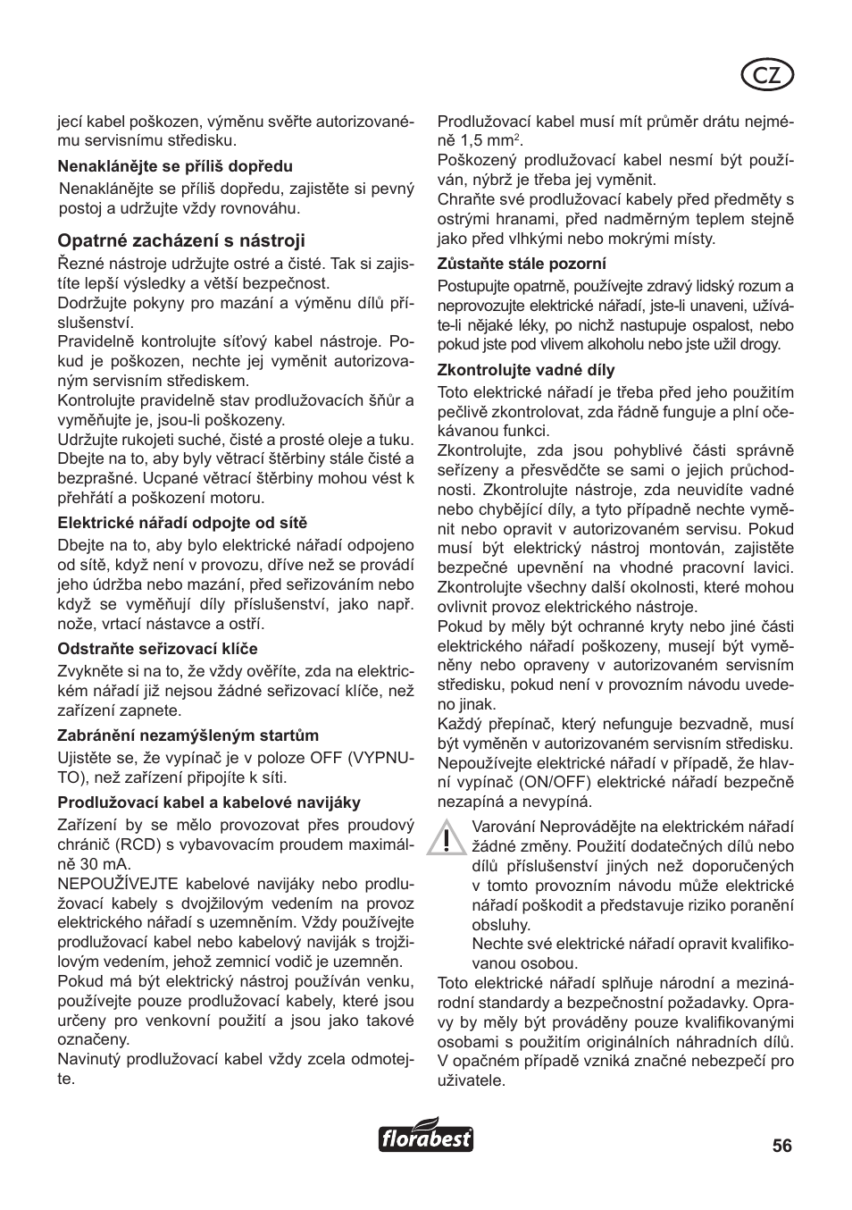 Florabest FLB 3000 A1 User Manual | Page 57 / 92