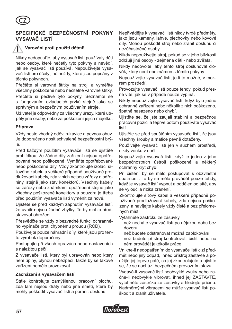 Florabest FLB 3000 A1 User Manual | Page 58 / 92