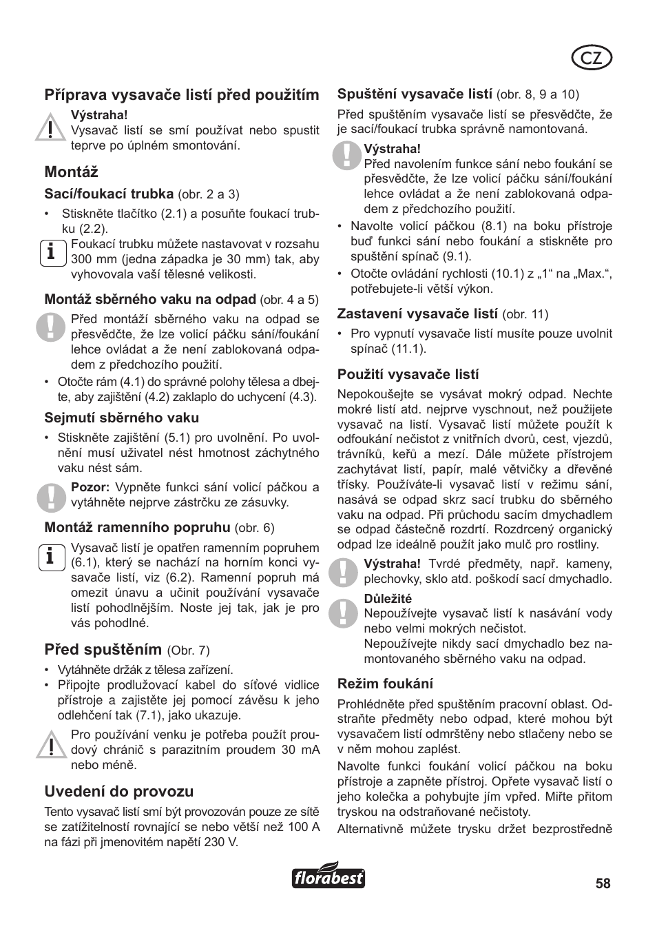 Florabest FLB 3000 A1 User Manual | Page 59 / 92