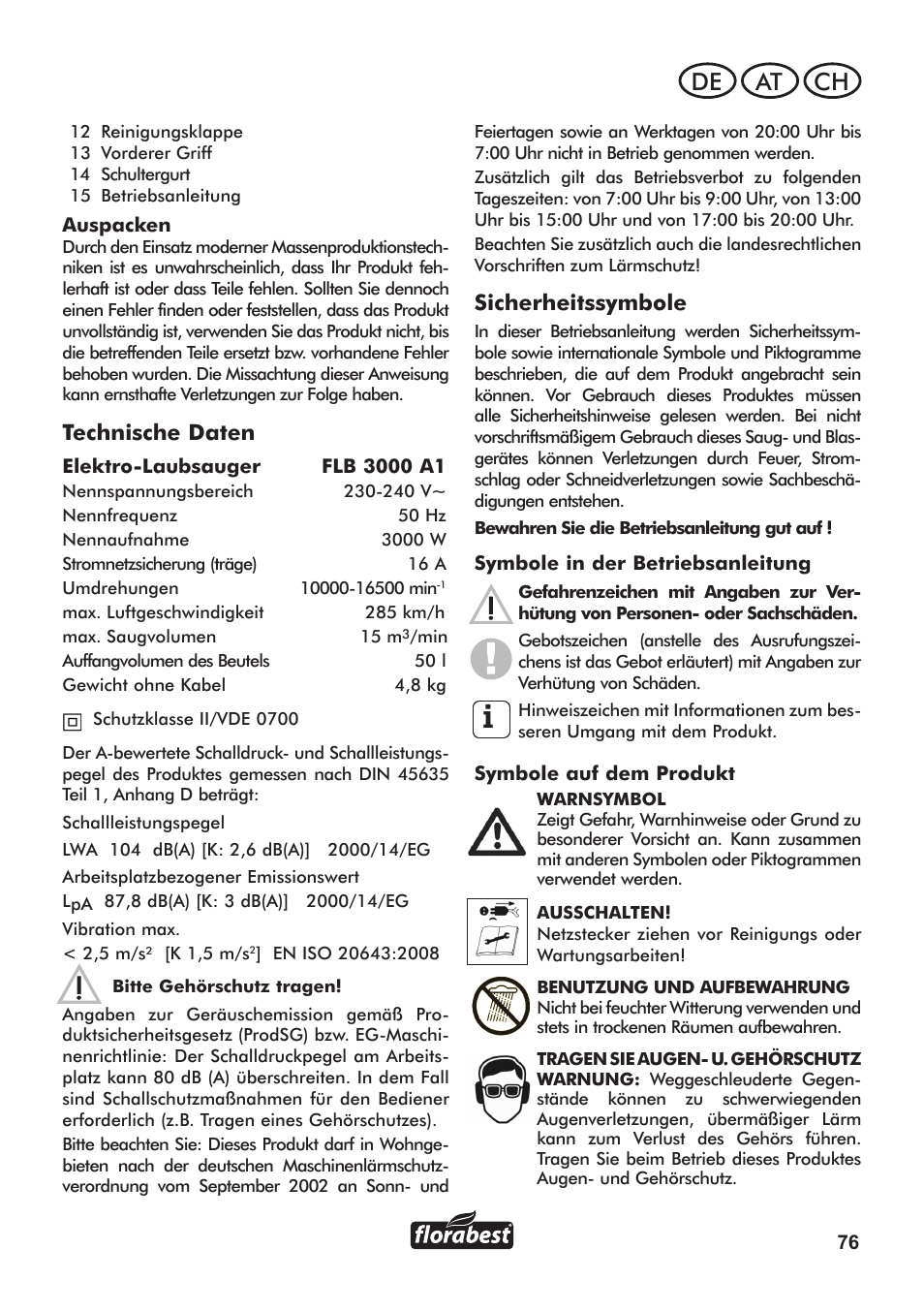 De ch at | Florabest FLB 3000 A1 User Manual | Page 77 / 92