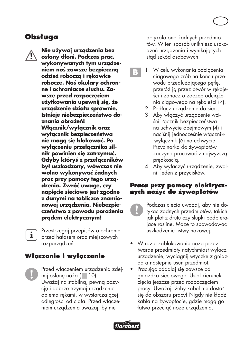 Obsługa | Florabest FHT 600 C3 User Manual | Page 23 / 98