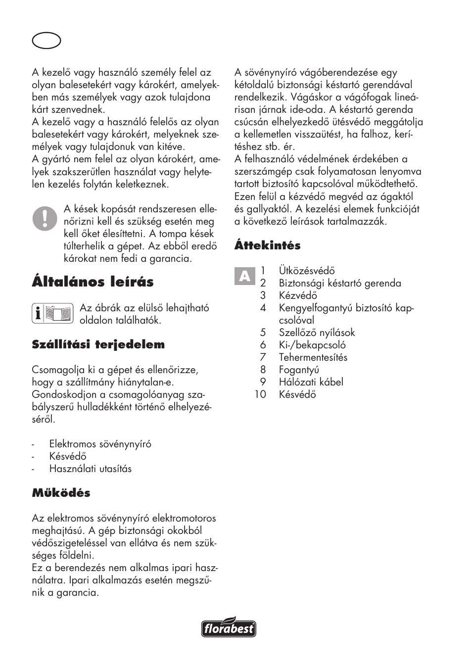 Általános leírás | Florabest FHT 600 C3 User Manual | Page 30 / 98