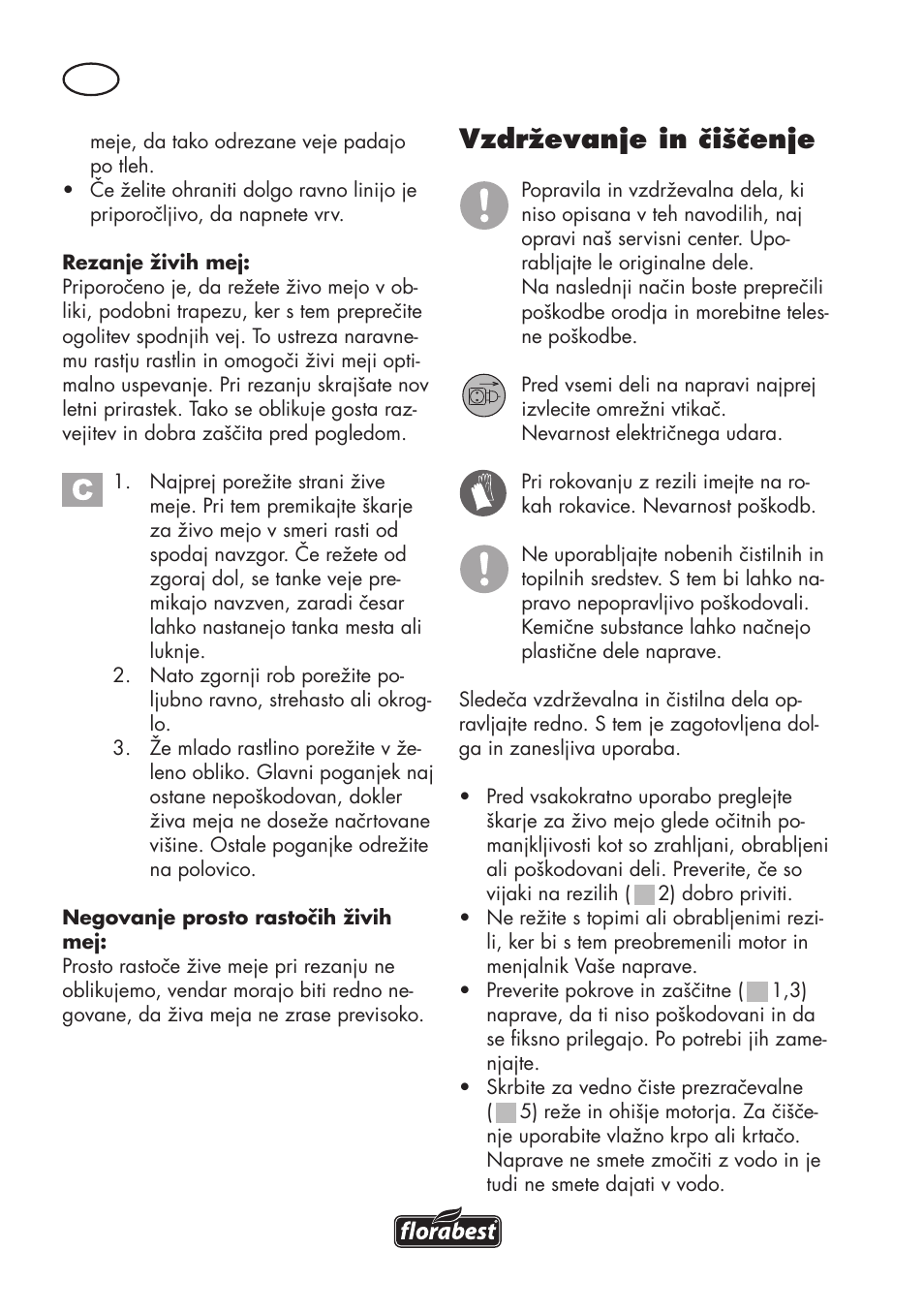 Vzdrževanje in čiščenje | Florabest FHT 600 C3 User Manual | Page 50 / 98