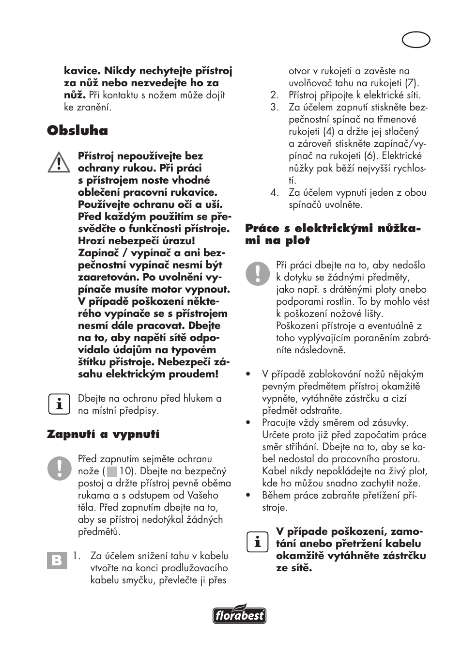 Obsluha | Florabest FHT 600 C3 User Manual | Page 61 / 98