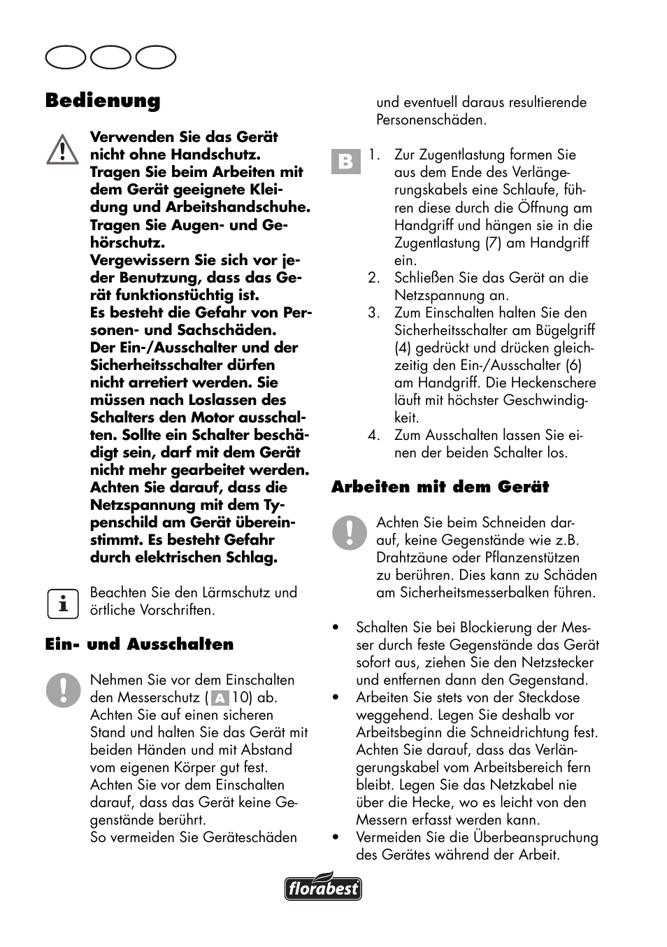 Bedienung, De at ch | Florabest FHT 600 C3 User Manual | Page 86 / 98