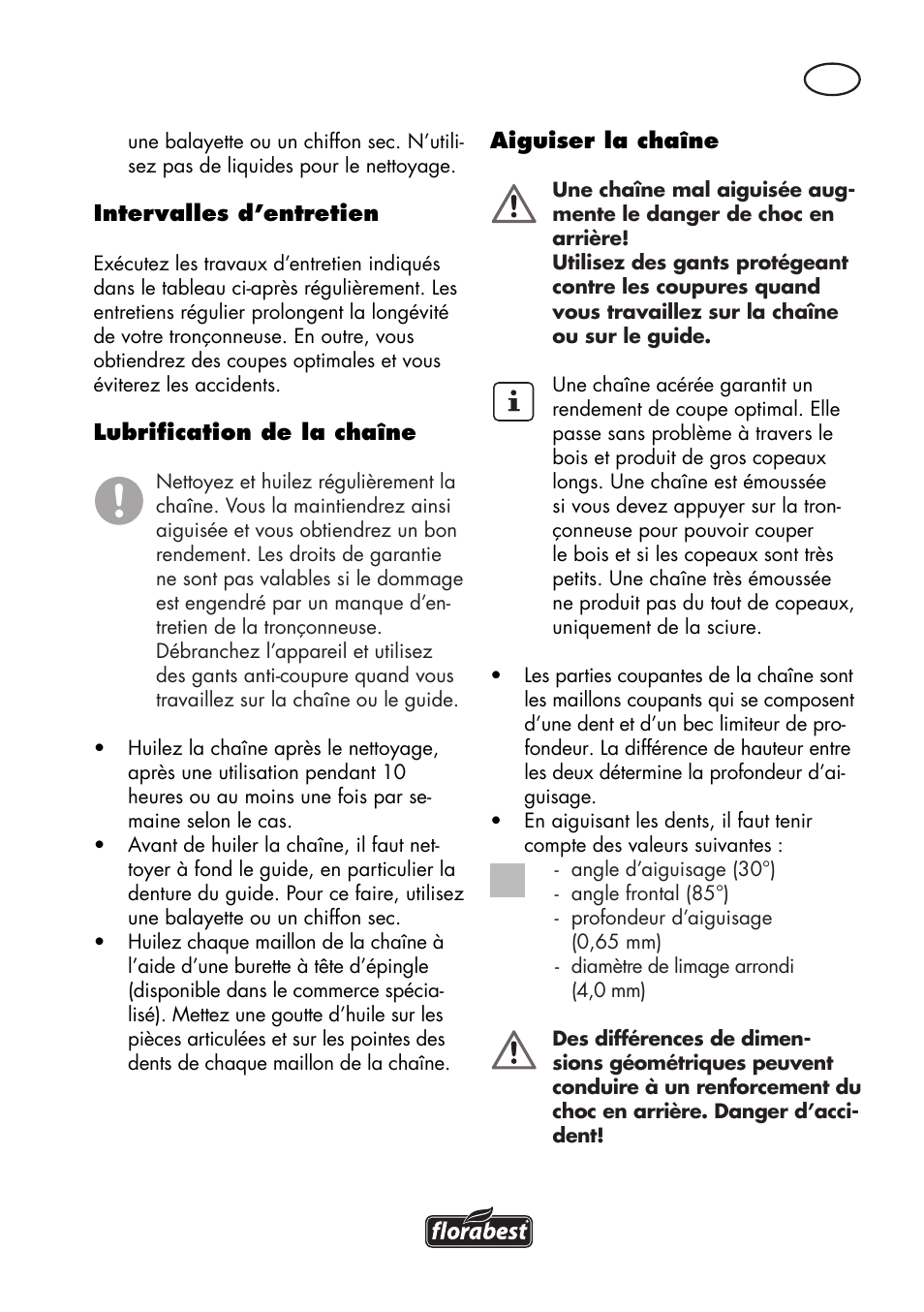 Florabest FKS 2200 D2 User Manual | Page 21 / 80
