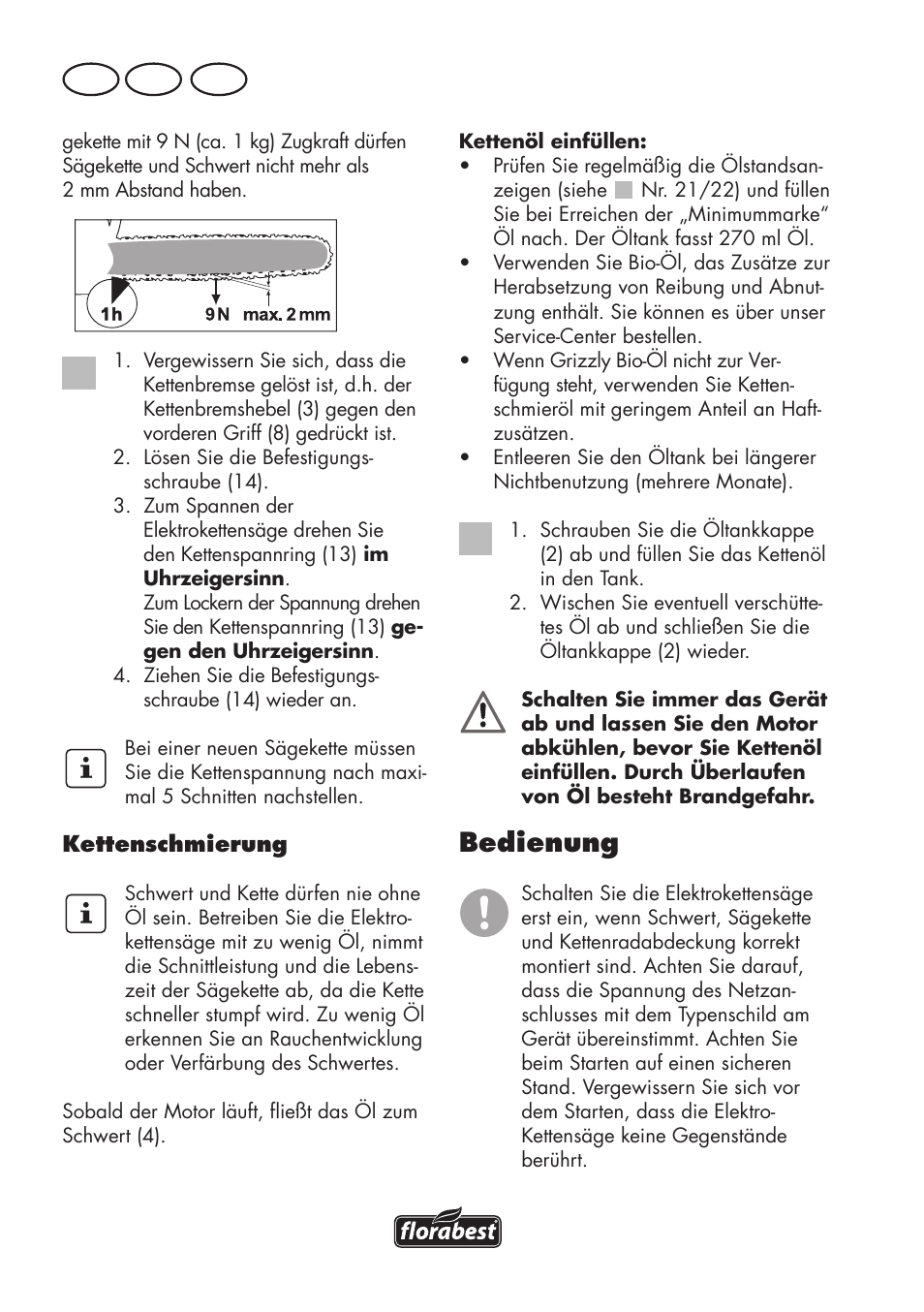 Bedienung, De at ch | Florabest FKS 2200 D2 User Manual | Page 38 / 80