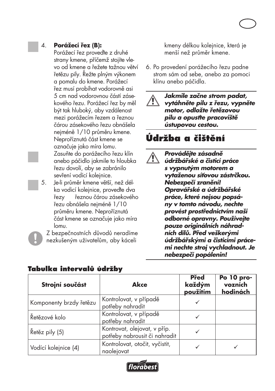 Údržba a čištění | Florabest FKS 2200 D2 User Manual | Page 107 / 172