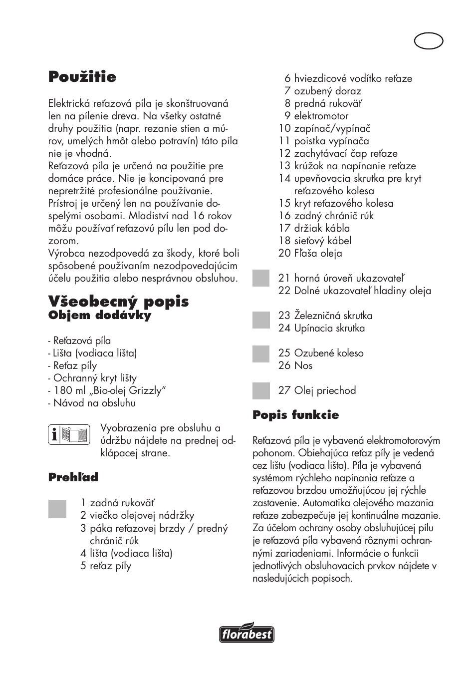 Použitie, Všeobecný popis | Florabest FKS 2200 D2 User Manual | Page 115 / 172