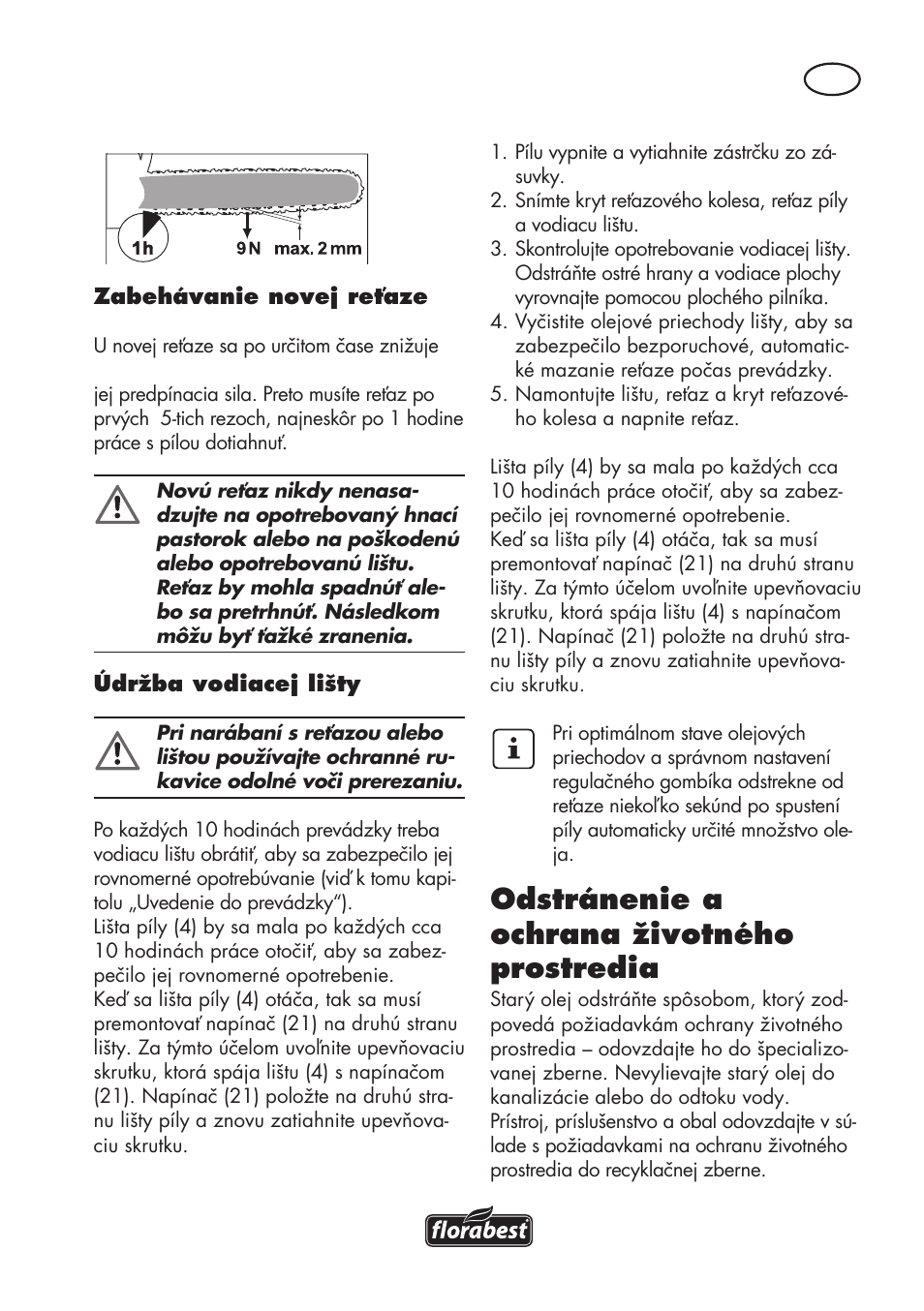 Odstránenie a ochrana životného prostredia | Florabest FKS 2200 D2 User Manual | Page 131 / 172