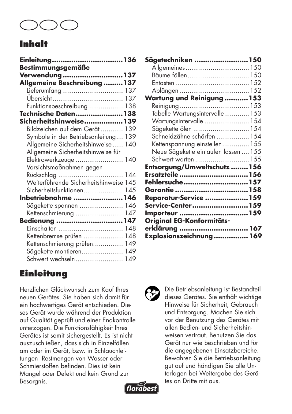 Einleitung, Inhalt, De at ch | Florabest FKS 2200 D2 User Manual | Page 136 / 172