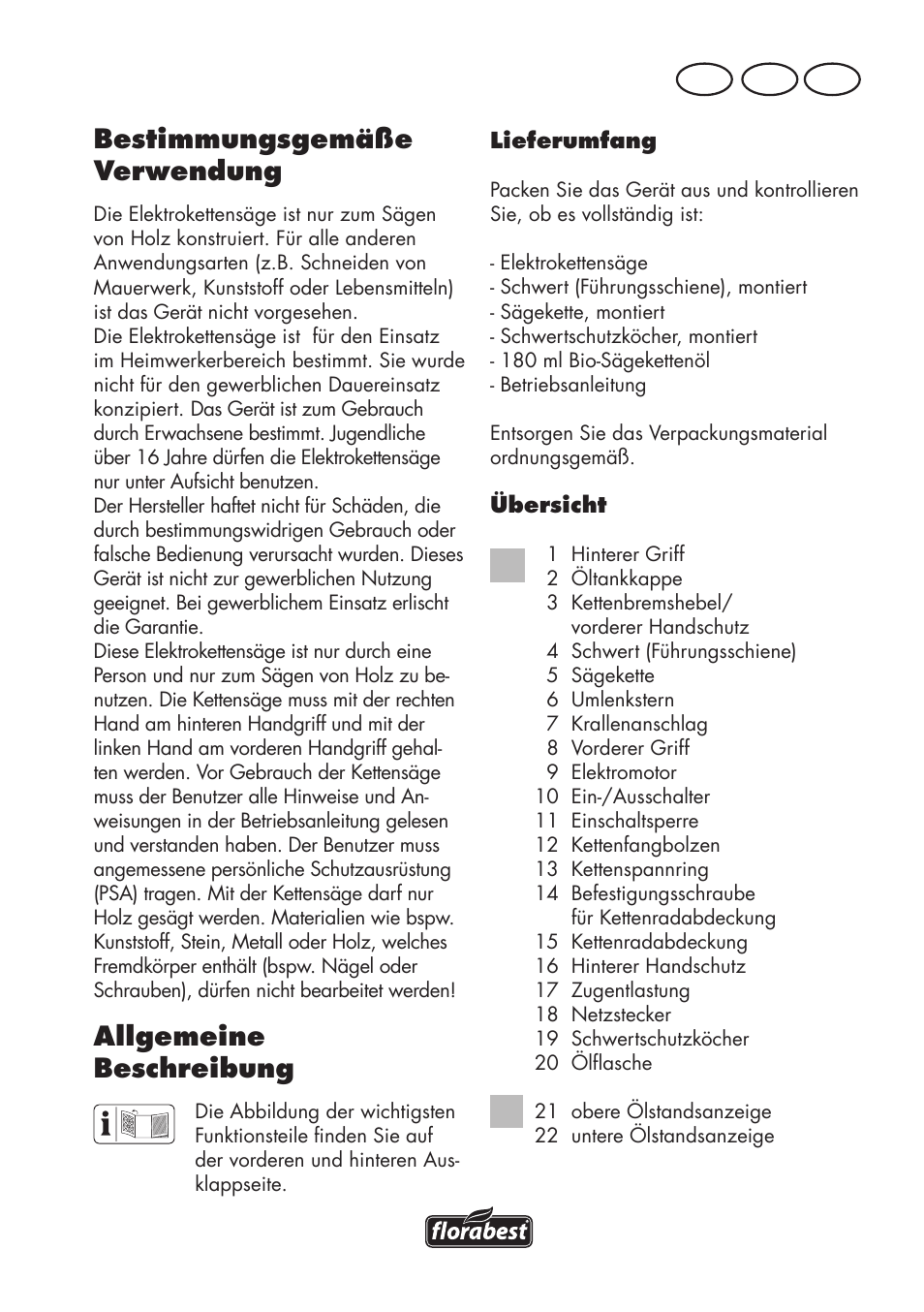 Bestimmungsgemäße verwendung, Allgemeine beschreibung, At ch de | Florabest FKS 2200 D2 User Manual | Page 137 / 172
