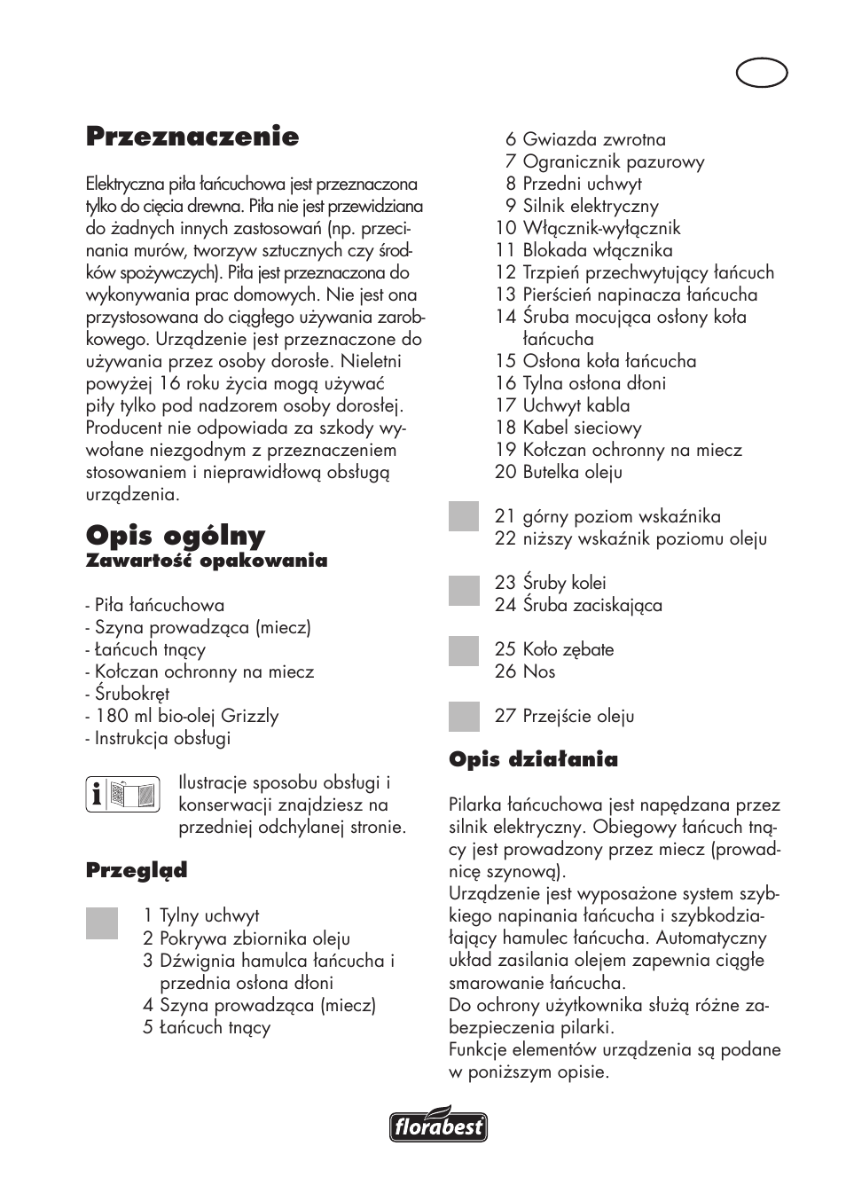 Przeznaczenie, Opis ogólny | Florabest FKS 2200 D2 User Manual | Page 27 / 172