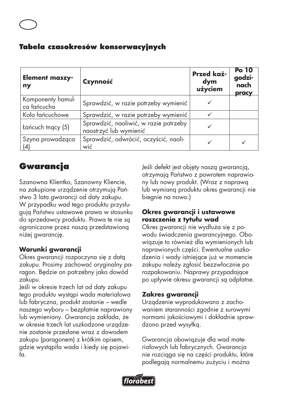 Gwarancja | Florabest FKS 2200 D2 User Manual | Page 46 / 172