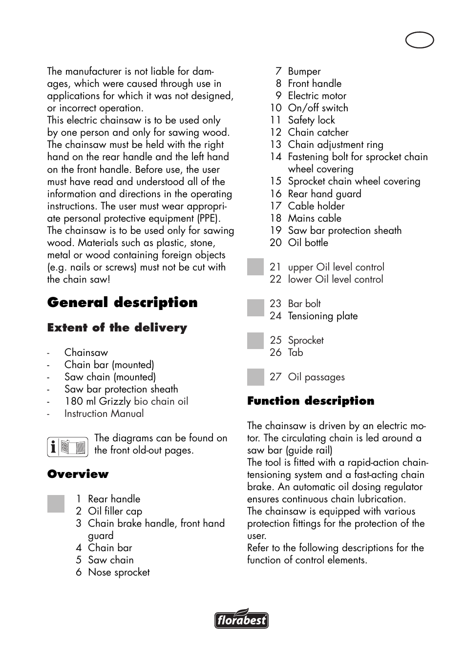 General description | Florabest FKS 2200 D2 User Manual | Page 5 / 172
