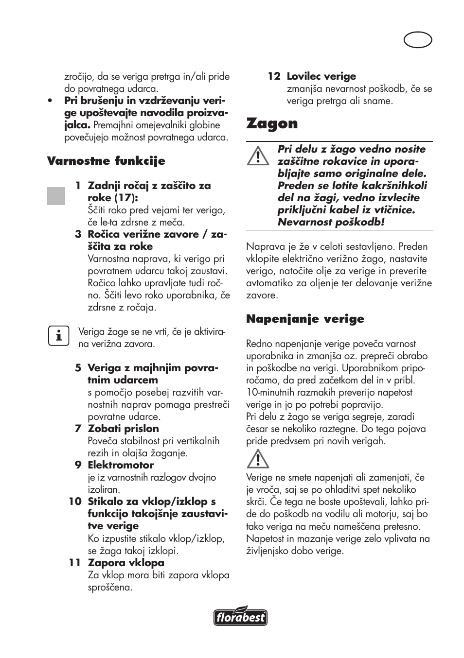 Zagon | Florabest FKS 2200 D2 User Manual | Page 79 / 172