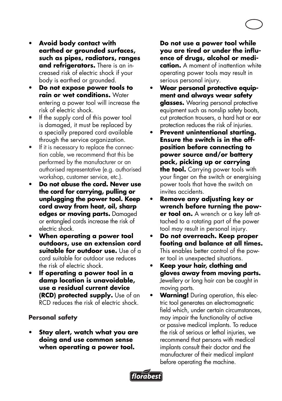 Florabest FKS 2200 D2 User Manual | Page 9 / 172