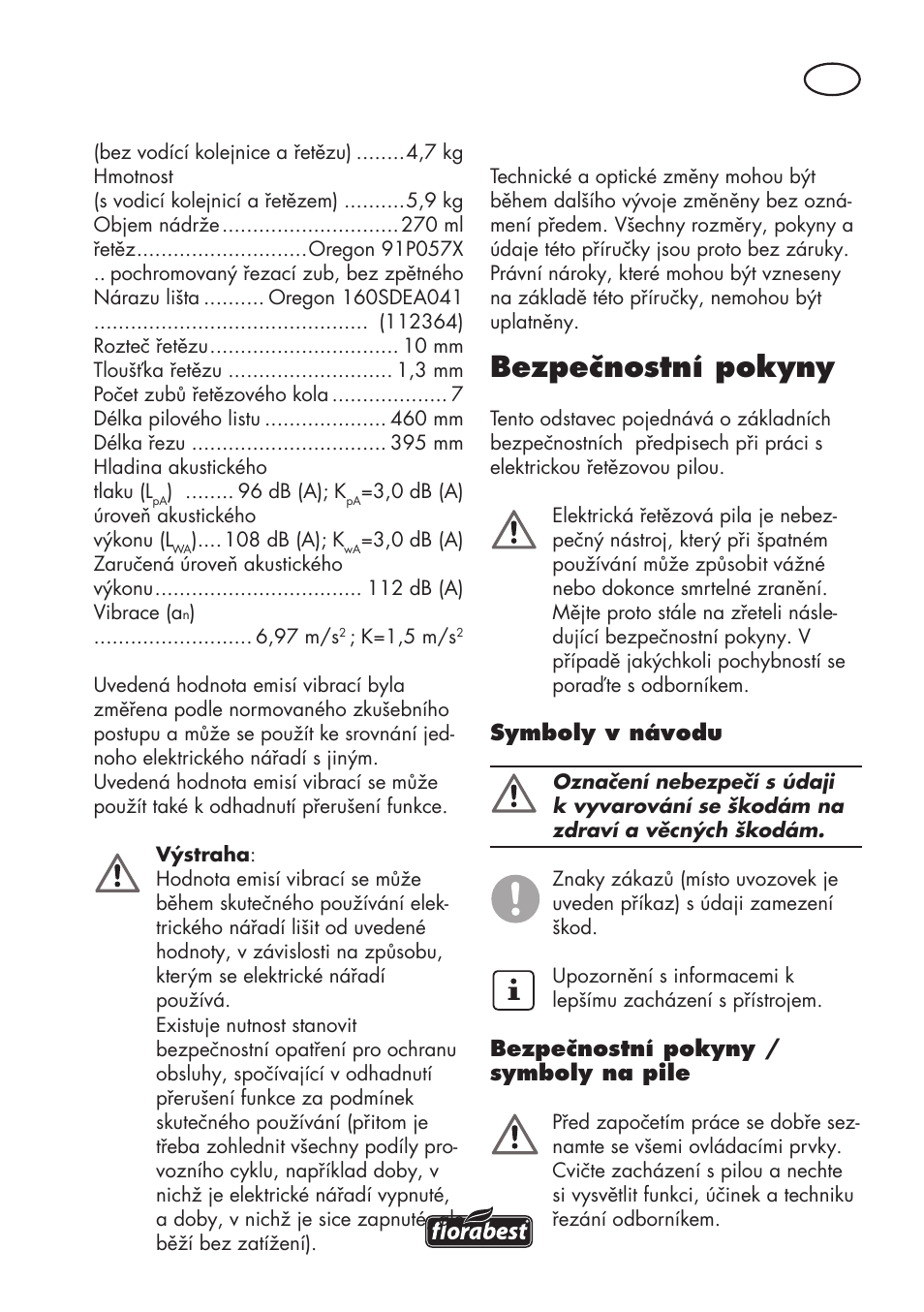 Bezpečnostní pokyny | Florabest FKS 2200 D2 User Manual | Page 95 / 172