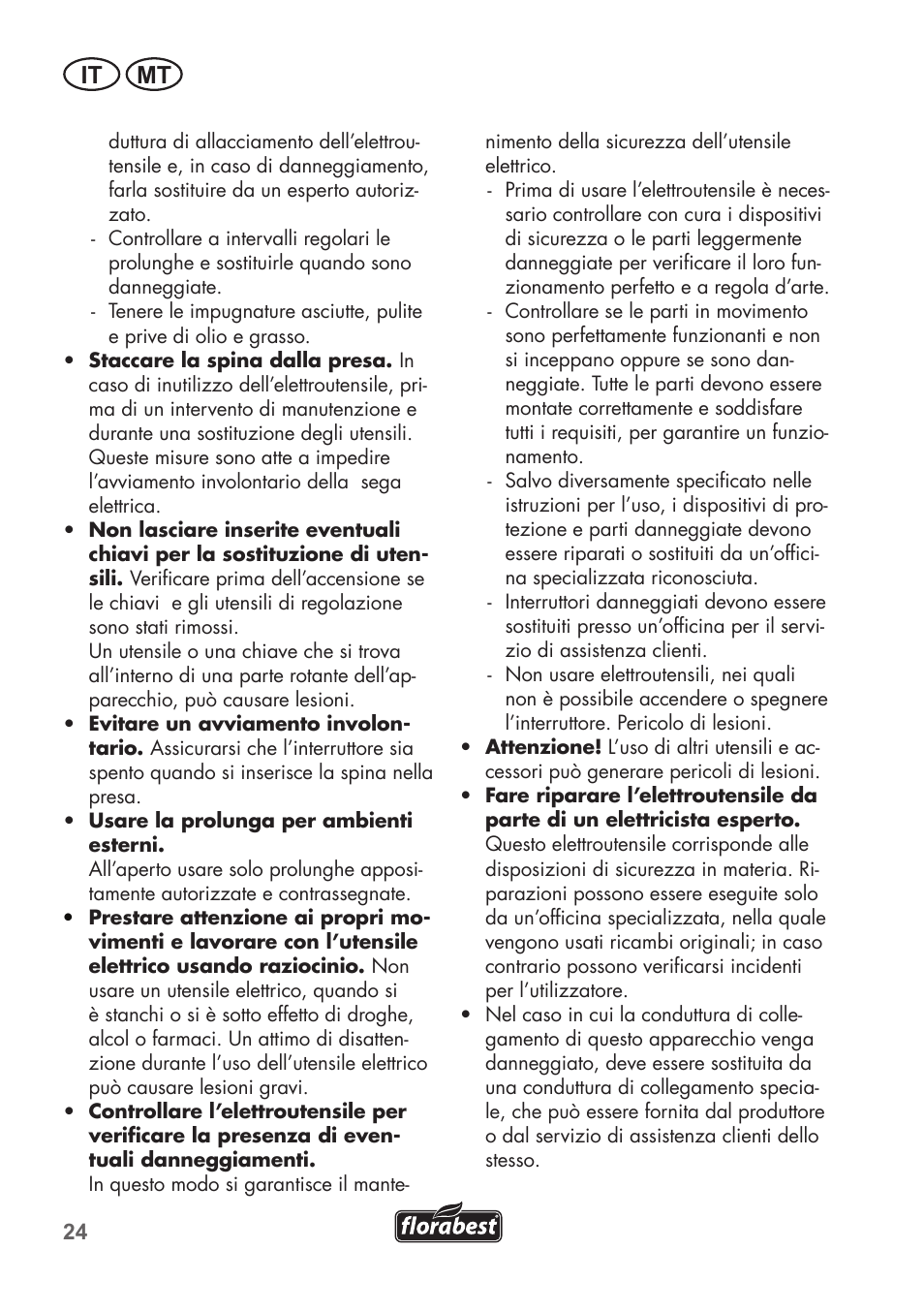 It mt | Florabest FSG 85 B1 User Manual | Page 24 / 84