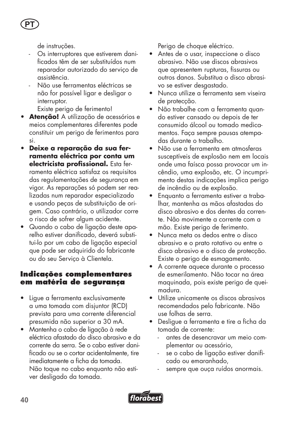 Florabest FSG 85 B1 User Manual | Page 40 / 84